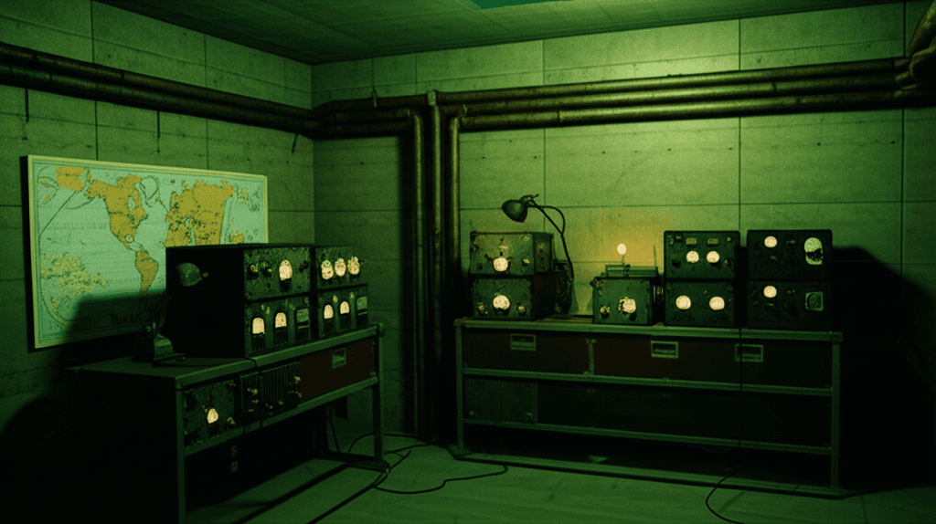 Cold war bunker with radio equipment