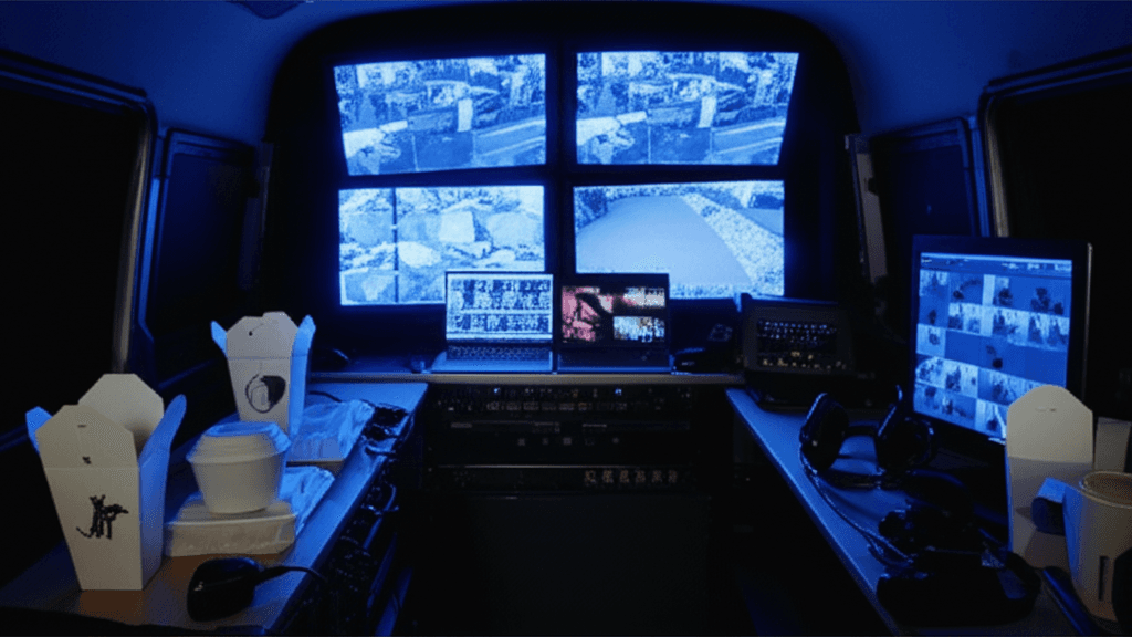 Surveillance van interior