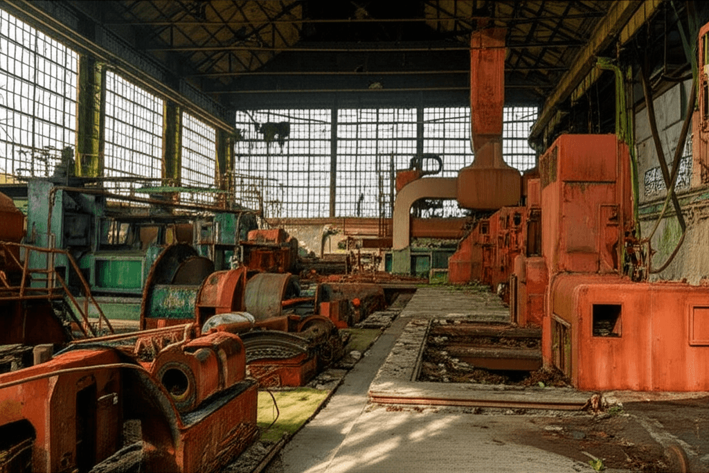 Abandoned factory floor