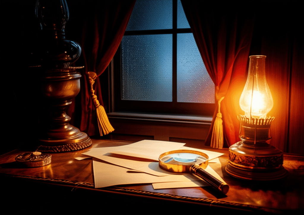 Victorian study at night
