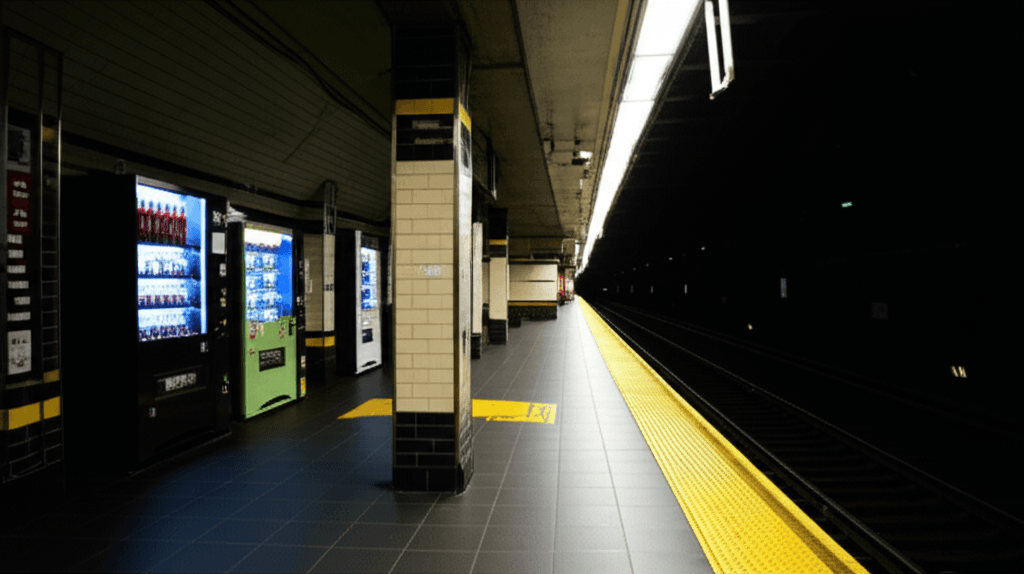 Empty subway platform
