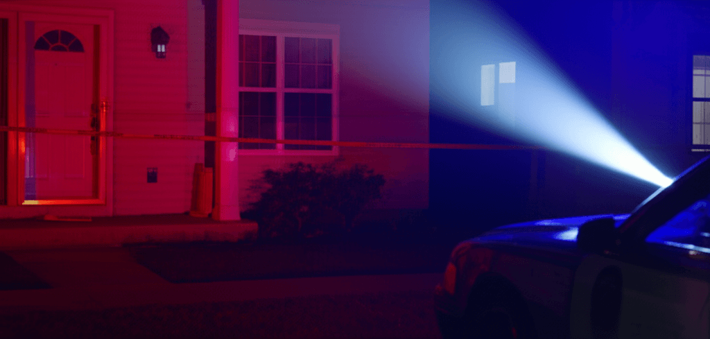 Crime scene exterior night