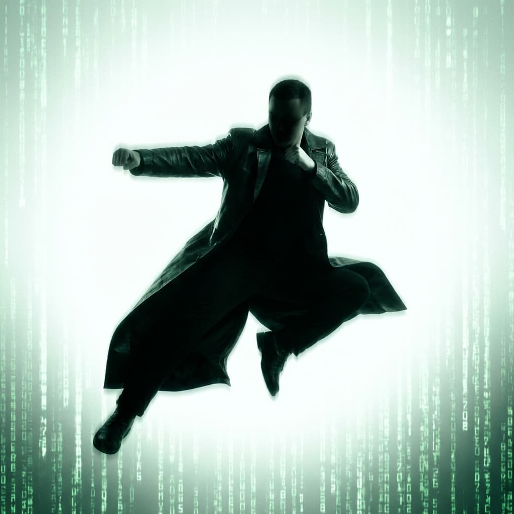 Green-Tint Cyber Wire-Fu still preview: Simulated reality, slow-mo gunplay
