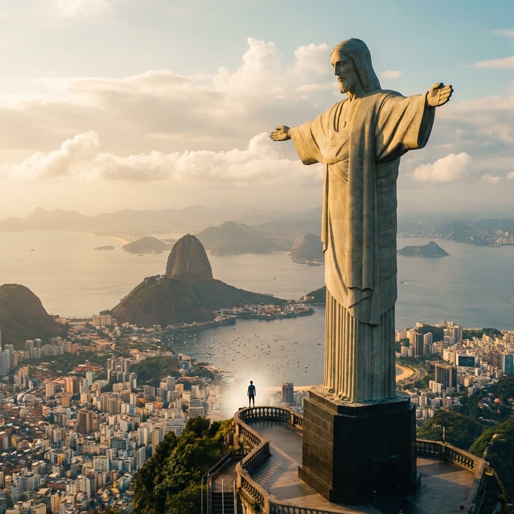 Christ Redeemer Rio still preview: Arms open over city