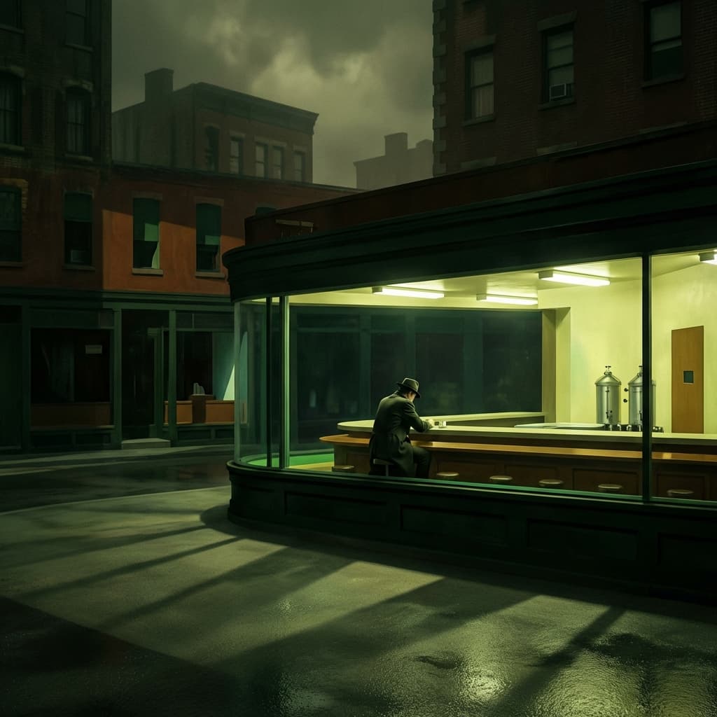 Nighthawks still preview: Hopper, urban isolation