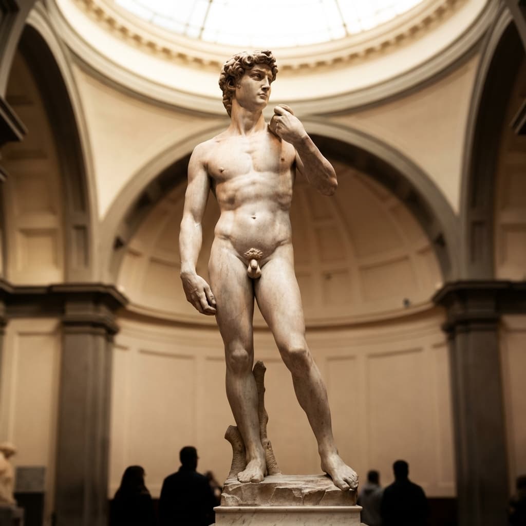 Michelangelo's David still preview: Renaissance marble perfection